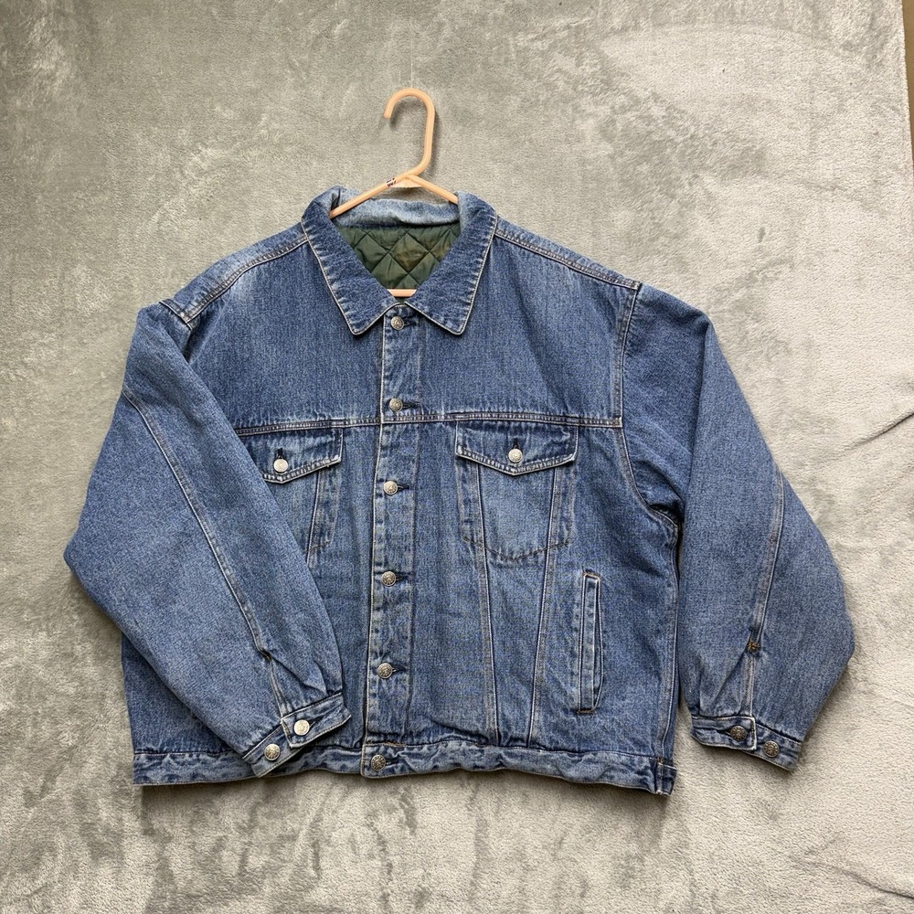vintage faded glory denim jacket reversible Size XL